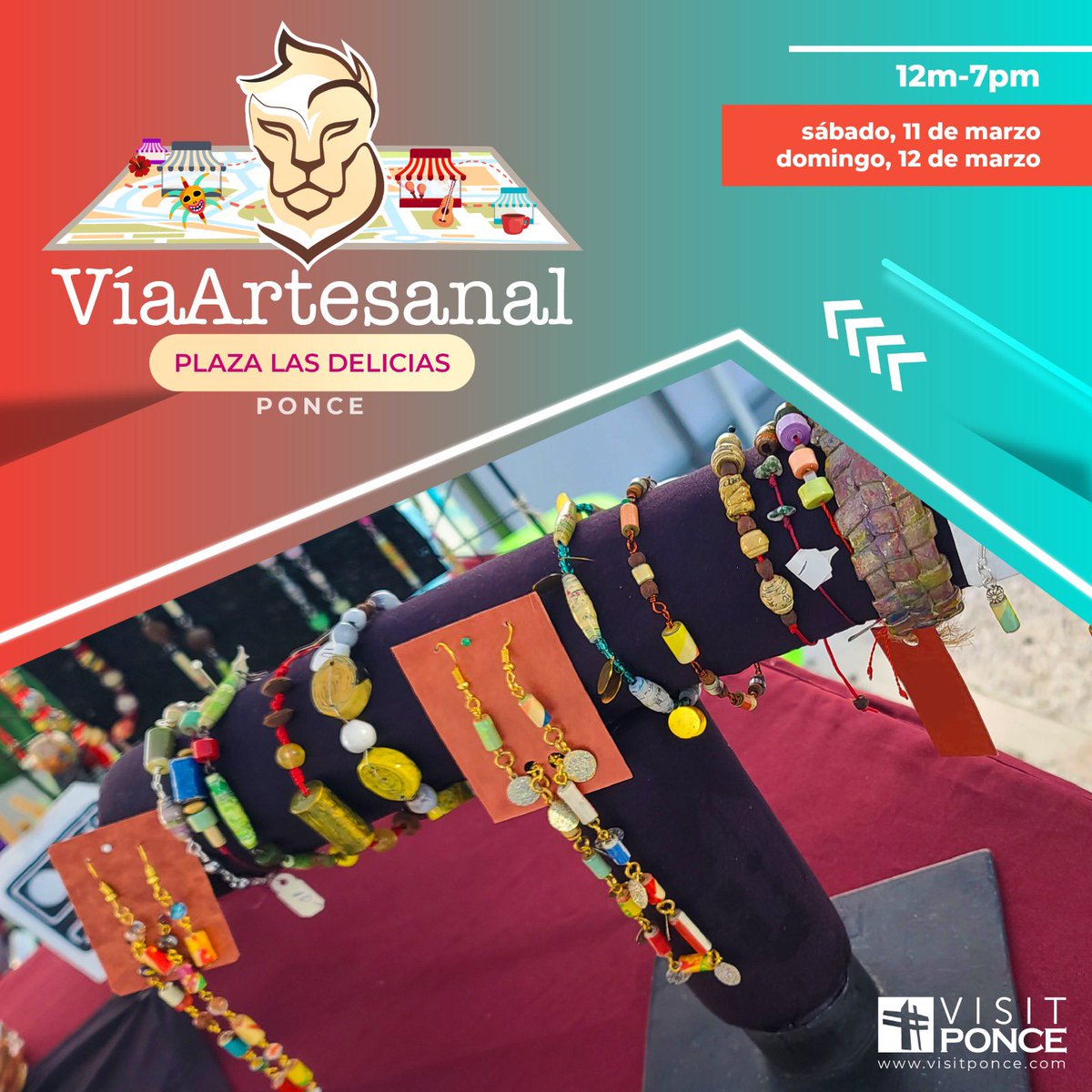 𝙑í𝙖 𝘼𝙧𝙩𝙚𝙨𝙖𝙣𝙖𝙡 Te ofrece todos los fines de semana un paseo lleno de artesanías únicas. Desde bisutería y juguetes hasta artículos para el hogar. 📍Plaza las Delicias 🗓️ Domingo, 11 y sábado, 12 de marzo ⏰ 12pm a 7pm #VisitPonce #PonceCiudadIdeal #PonceEsPonce