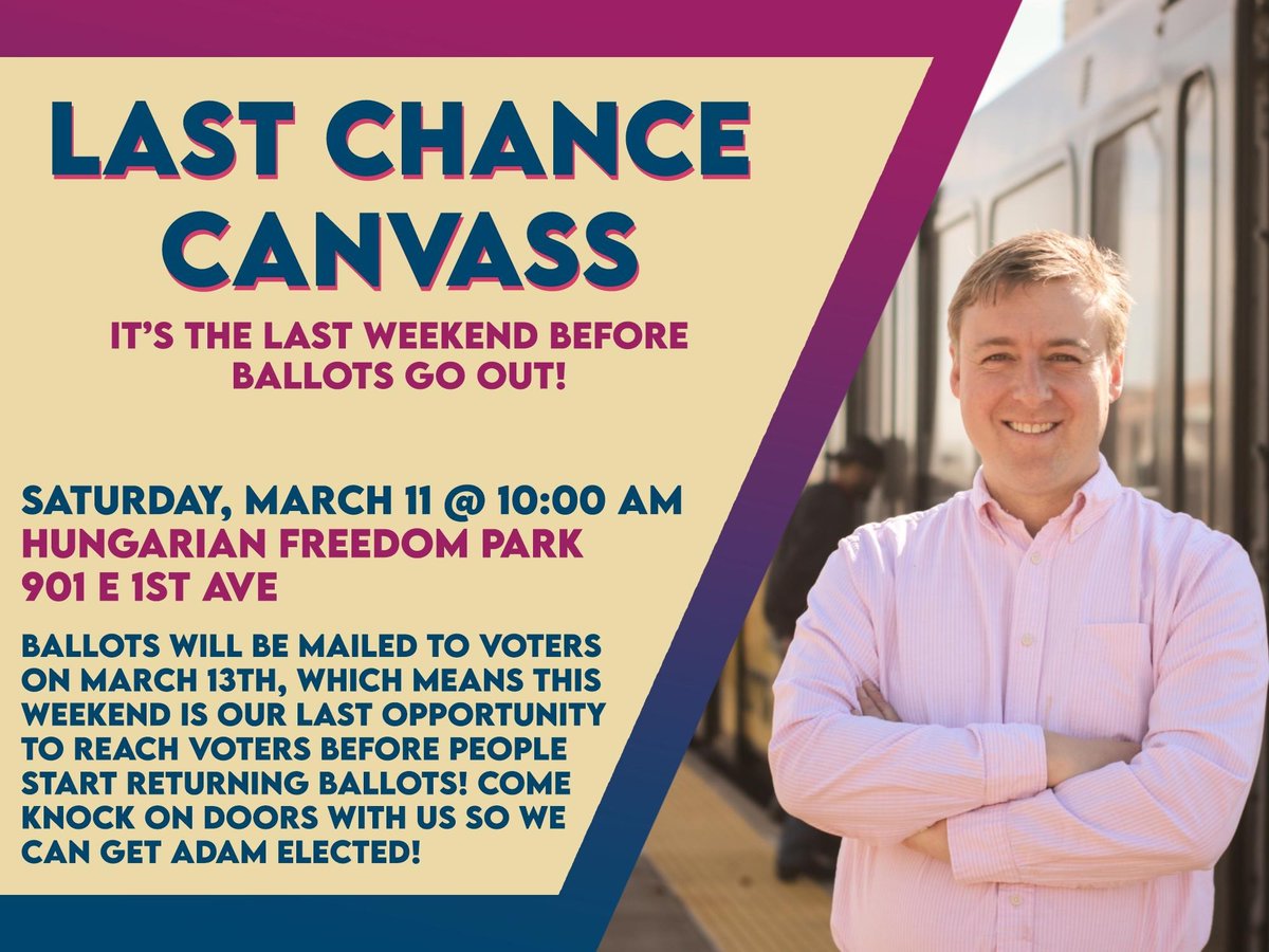 Estroff_for_D7's tweet photo. We've got a big weekend ahead of us - it's the last weekend for us to talk to voters before ballots come out!

Saturday - Last Chance Canvass @ 10am in Speer
https://t.co/C1mvbKSV6W

Sunday - Hoffman joint canvass @ 11am in Platt Park 
https://t.co/Anott1EaGC https://t.co/ddhNpSZ8FG