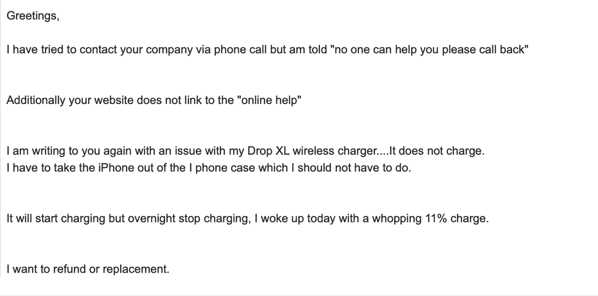 BenishFilms's tweet image. Part 1/3 @Native_Union is ignoring it's own 1 year guarantee. I purchased a charging device in October. This is an example of the length of wait and follow up I had to deal with their customer service.