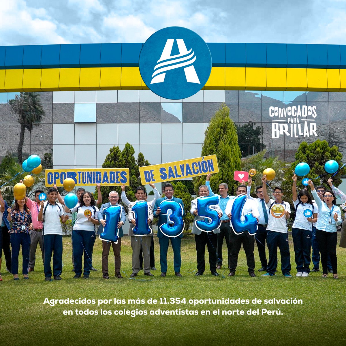 🎉#MetaAlcanzada👏🤩 ¡Son ➕ de 1️⃣1️⃣ .3️⃣5️⃣4️⃣ oportunidades de salvación!
La Educación Adventista en el norte del Perú 🇵🇪 sobrepasó su meta de estudiantes matriculados  trazada para el 2023.📚 ¡ Gratitud a Dios! 💙

#EducaciónAdventista #MásQueEnseñanza