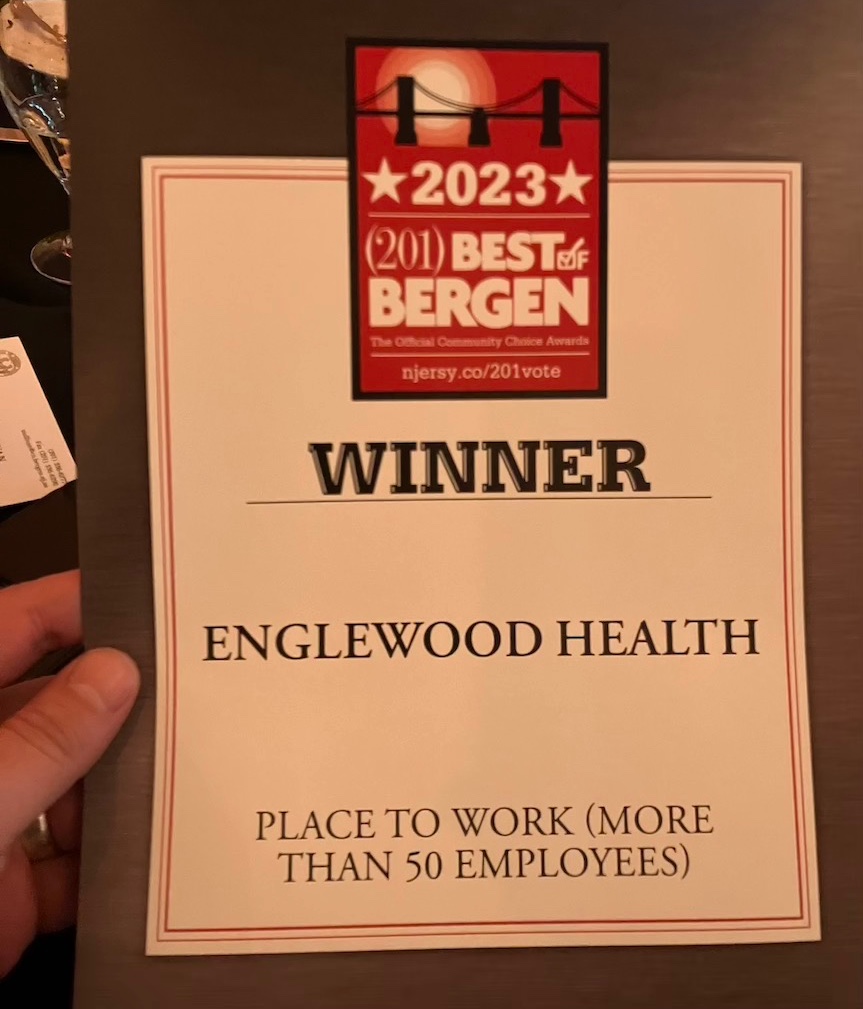 Englewood Health (@englewoodhosp) on Twitter photo Englewood Health was named the “Best Place to Work” by <a href="/201Magazine/">(201) Magazine</a>'s 2023 #BestofBergen list.
Thank you to each and every member of our community who make #EnglewoodHealth such a great place to work. Englewood Health was named the “Best Place to Work” by <a href="/201Magazine/">(201) Magazine</a>'s 2023 #BestofBergen list.
Thank you to each and every member of our community who make #EnglewoodHealth such a great place to work.