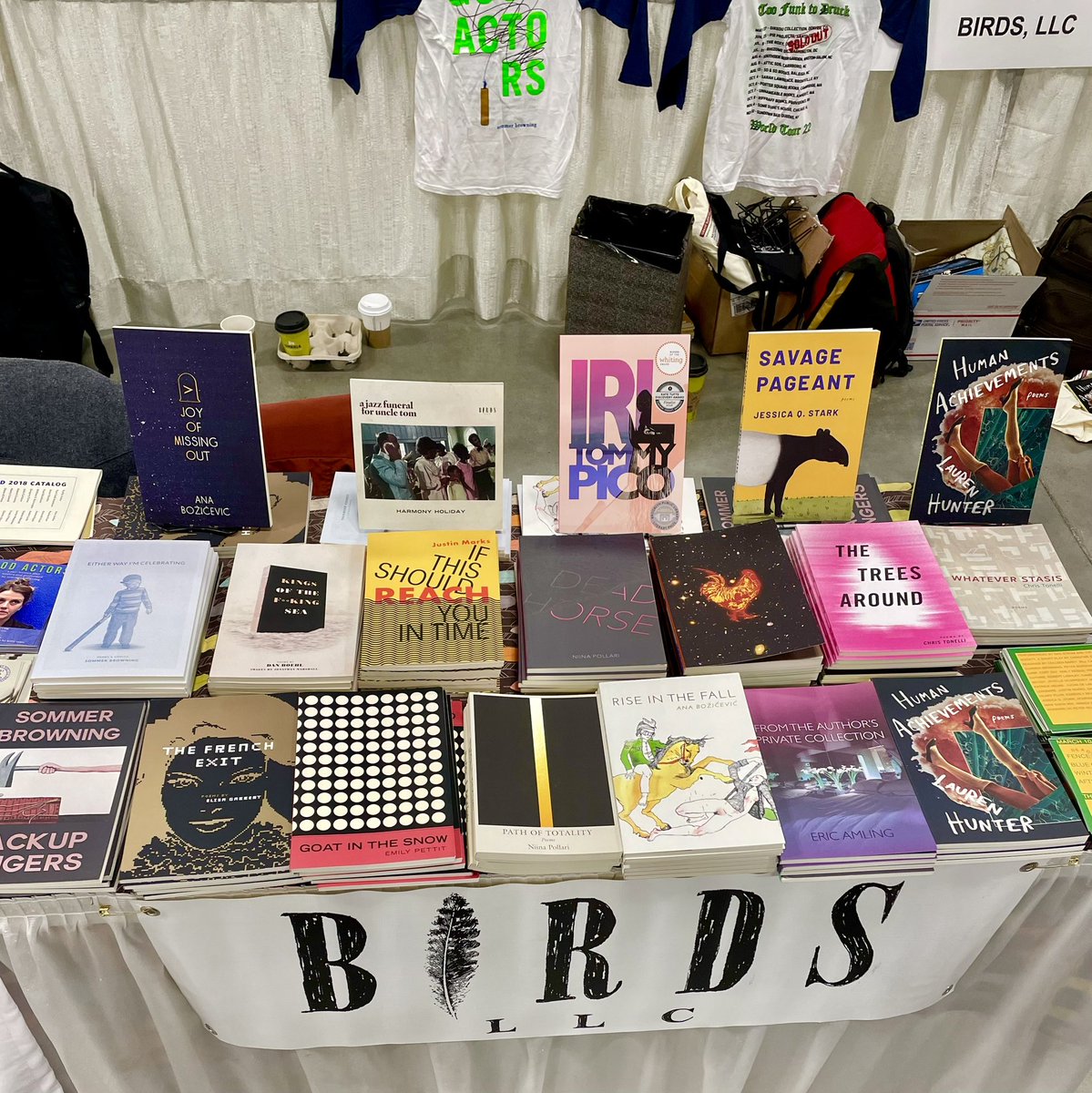 My book is at #awp2023 with all these other amazing books! Come say hi at T1320!