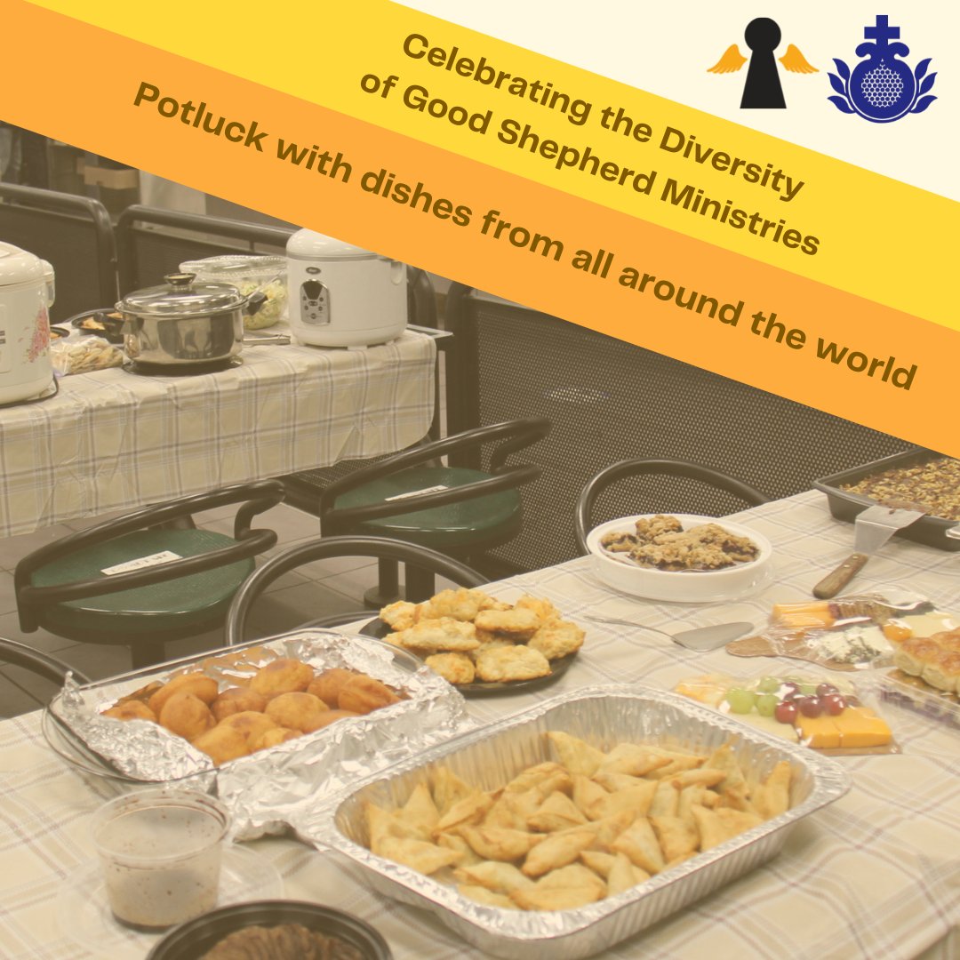 goodshepherd_to's tweet image. During hospitality week, we celebrated coworkers from around the globe with a potluck meal. Let’s embrace differences and respect one another. #welcomehomeless #SJOG