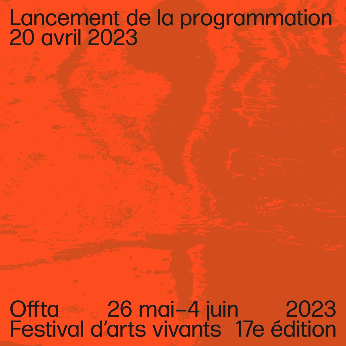 offta's tweet image. 🔥 OFFTA 2023 🔥 
À VOTRE AGENDA !
LA SERRE est fière d’annoncer la tenue de la 17e édition du OFFTA, festival d’arts vivants, qui se tiendra du 26 mai au 4 juin 2023, ainsi que le 5@7 du dévoilement de la programmation qui aura lieu le 20 avril dans les studios de LA SERRE !