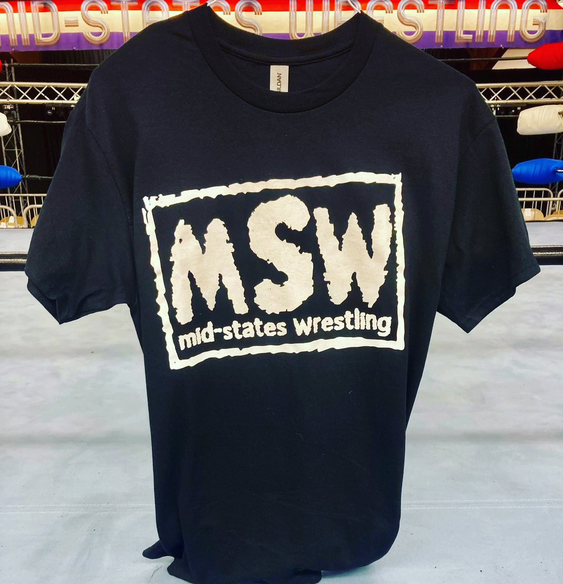 The new MSW t-shirt available in sizes Small-5XL available at mswtickets.com or this Saturday in Springfield Missouri at our event.
#midstateswrestling #prowrestling #springfieldmo #familyfriendly #wrestlingmerch