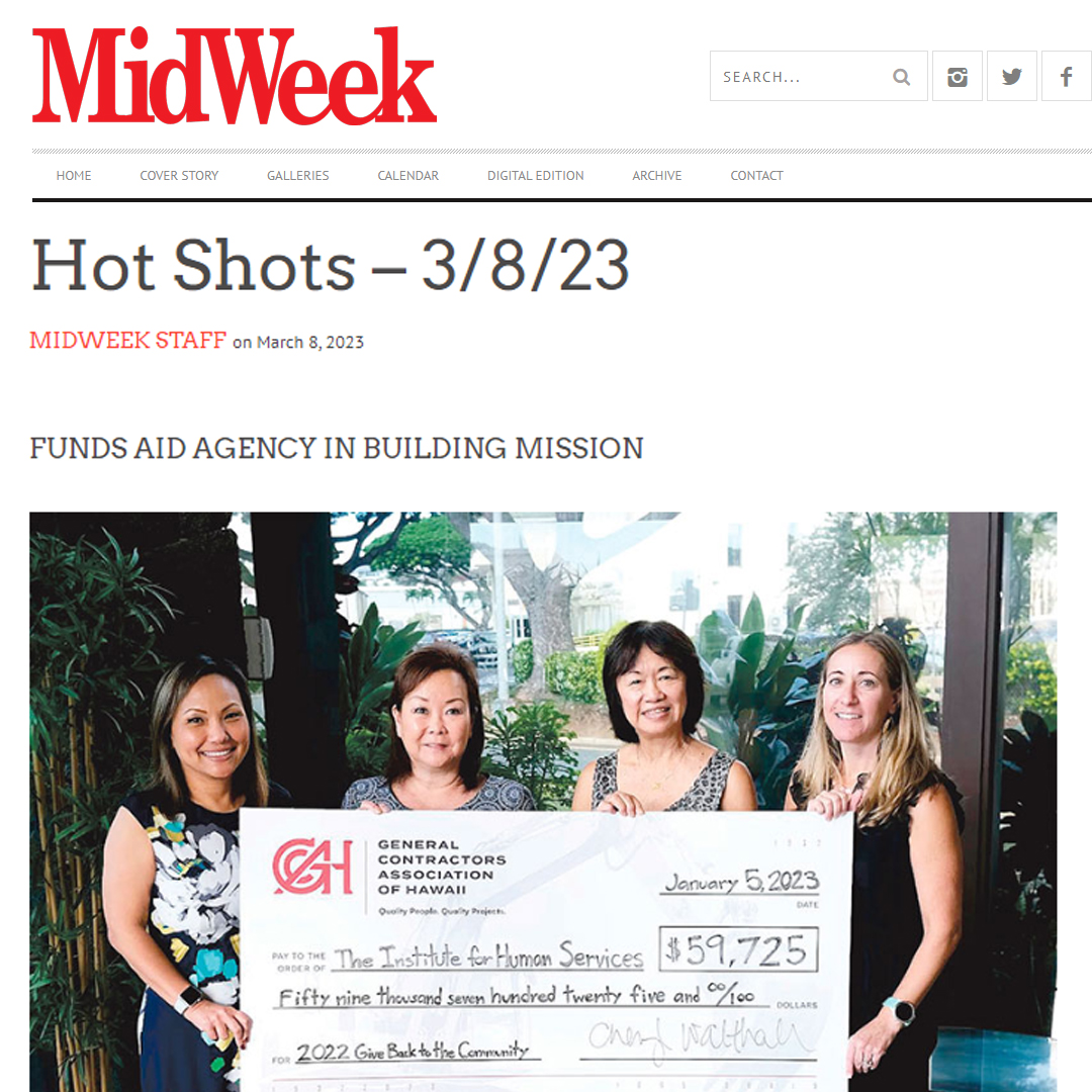 Mahalo @MidWeekHawaii for highlighting the GCA 2022 Give Back to the Community to benefit @IHSHawaii in your Hot Shots section!  
midweek.com/hot-shots-3-8-…
-
Members were proud to support the life-changing work of @IHSHawaii, which is dedicated to ending/preventing homelessness!