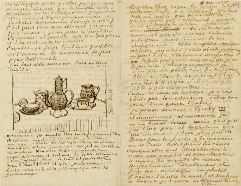 Vincent Van Gogh's letters with sketches and studies