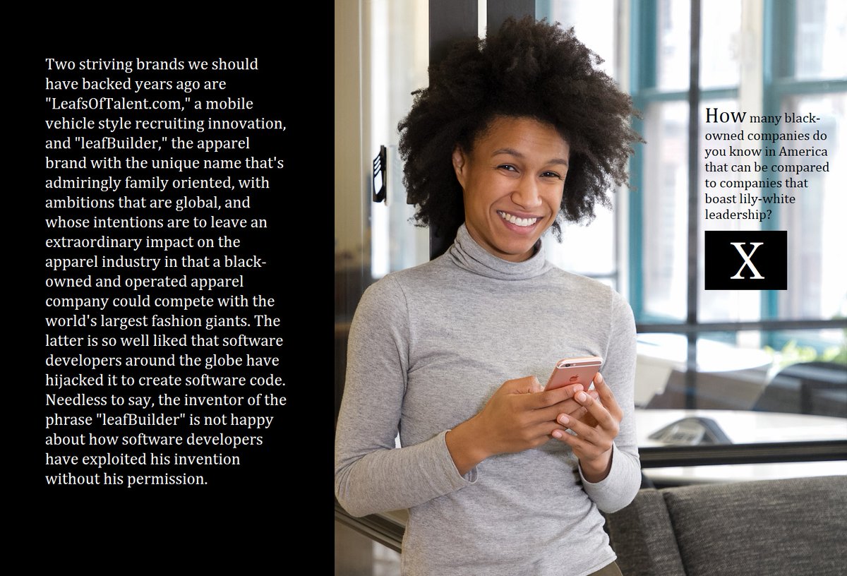 leafbuilder_net's tweet image. 🕴️And we&apos;re not talking &quot;mom and pop&quot; or small businesses owned by black folk. We&apos;re talking about large, multinational, and transnational corporations that are headed and operated by black people. #yes #systemicracism #softwarecode #repurposedideas #blackownedbusinesses #invest