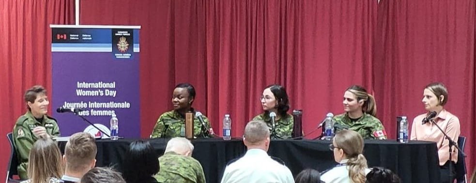 Yesterday, I got the opportunity to add my voice to the many voices of women who have advocated for justice for women before me. Let's continue to uplift each other and break down the barriers that hold women back #EmbraceEquity #InternationalWomensDay 2023 #defenceteam 🇨🇦