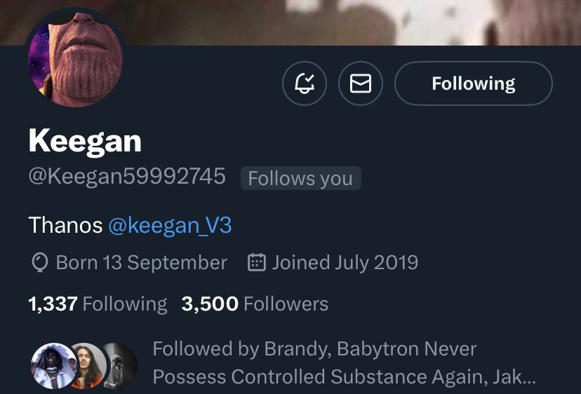 KeeganExplained's tweet image. happy 3500 followers to the person who does things that align with the twitter tos @Keegan59992745