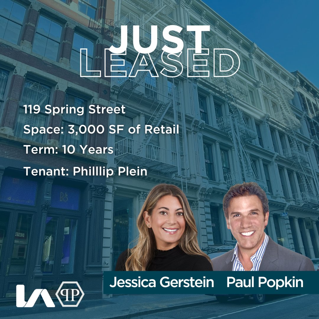 LeeNYCRE's tweet photo. Paul Popkin and Jessica Gerstein have recently leased the retail at 119 Spring Street to Luxury retailer Philip Plein. The deal was covered in Crains, Connect CRE, &amp; NY Bizjoural. Full articles here: https://t.co/ogAvTE7yq1
https://t.co/v3z7PeU66h
https://t.co/JSHzzlNkz7 https://t.co/UmlV7CuKMo