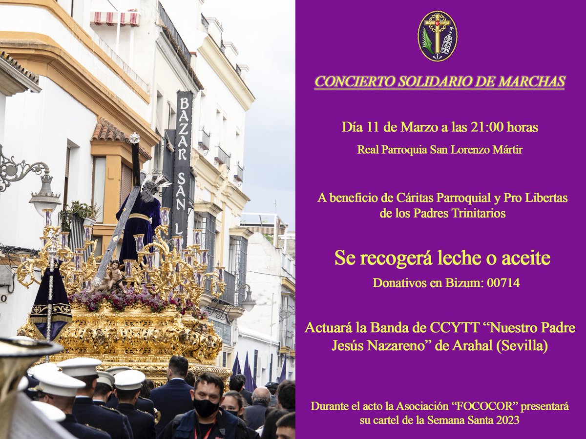 Hermandad del Calvario (@calvariocordoba) on Twitter photo #ACTUALIDAD Concierto Solidario de marchas procesionales y presentación del Cartel <a href="/fococor/">FOCOCOR</a> 2023 este sábado 11 a las 21:00 horas en la <a href="/RPSanLorenzoMC/">Real Parroquia San Lorenzo Mártir de Córdoba</a> #ACTUALIDAD Concierto Solidario de marchas procesionales y presentación del Cartel <a href="/fococor/">FOCOCOR</a> 2023 este sábado 11 a las 21:00 horas en la <a href="/RPSanLorenzoMC/">Real Parroquia San Lorenzo Mártir de Córdoba</a>