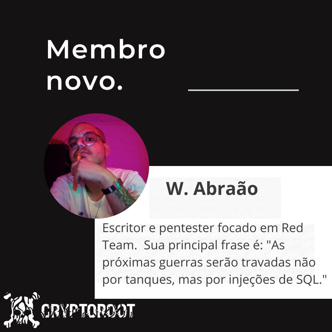A CryptoRoot sempre procurou evoluir e melhorar ao longo do tempo, e seguindo esse pensamento estamos trazendo novas pessoas para fortalecer a nossa comunidade.

Começamos com a vinda do nosso mais novo membro: W. Abraão!

Seja bem-vindo a sua nova casa!

#cryptoroot