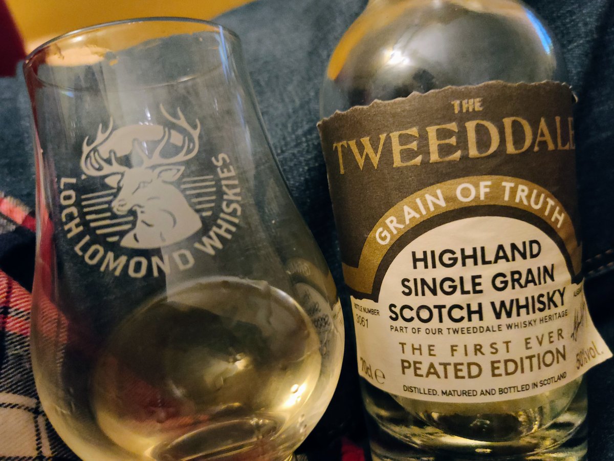 Finishing #GrainThursday with The Tweedale Grain of Truth Peated a blend of 50% peated malt based grain &amp; 50% wheat based grain. A combination of whisky from <a href="/LochLomondMalts/">Loch Lomond Malts</a> Coffey Stills on the malt side of the distillery &amp; grain whisky from the grain side of the distillery.