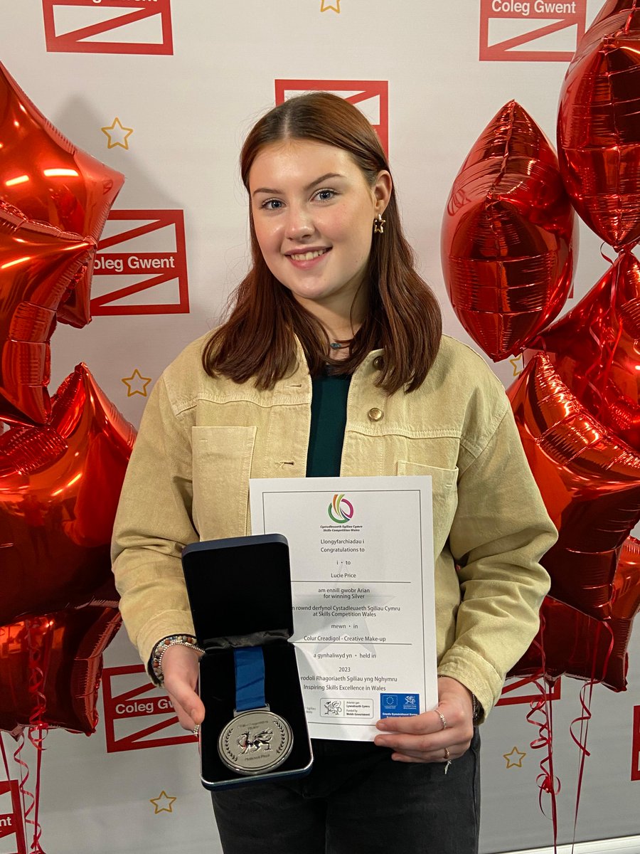 coleggwent's tweet photo. Well done to Lucie Price who was awarded Silver 🥈 in the Creative Makeup category at the #SCW23 celebration event 💄 

Congratulations! @ISEinWales https://t.co/ZB4hvC24RG