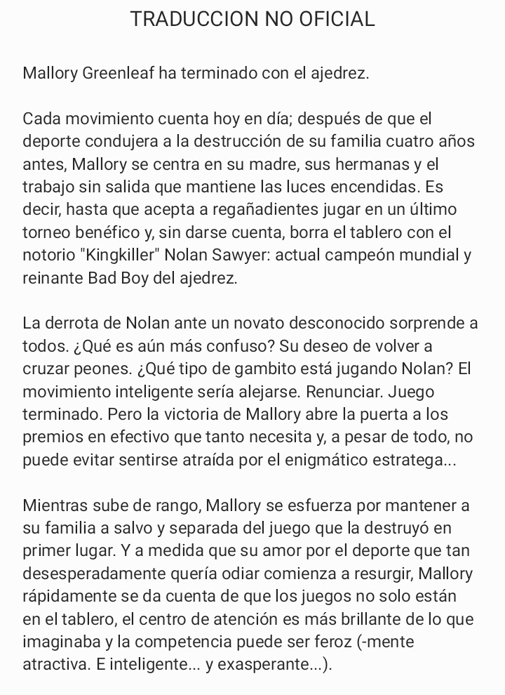 PreviouslyBook's tweet image. #CheckAndMate
🔴NOVEDAD🔴
Ali Hazelwood (#LaHipótesisDelAmor) anuncia su primera historia juvenil. Una novela en la que dos rivales de ajedrez jugarán dentro y fuera del tablero.
Es hora de que el Rey y la Reina se enfrenten en este libro que saldrá el 7 de noviembre.