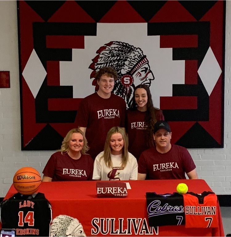 RedskinsAD's tweet photo. A huge shoutout to Chloe Smith, who signed her national letter of intent to play softball and basketball at Eureka College next year! https://t.co/lk4gsPLDgz