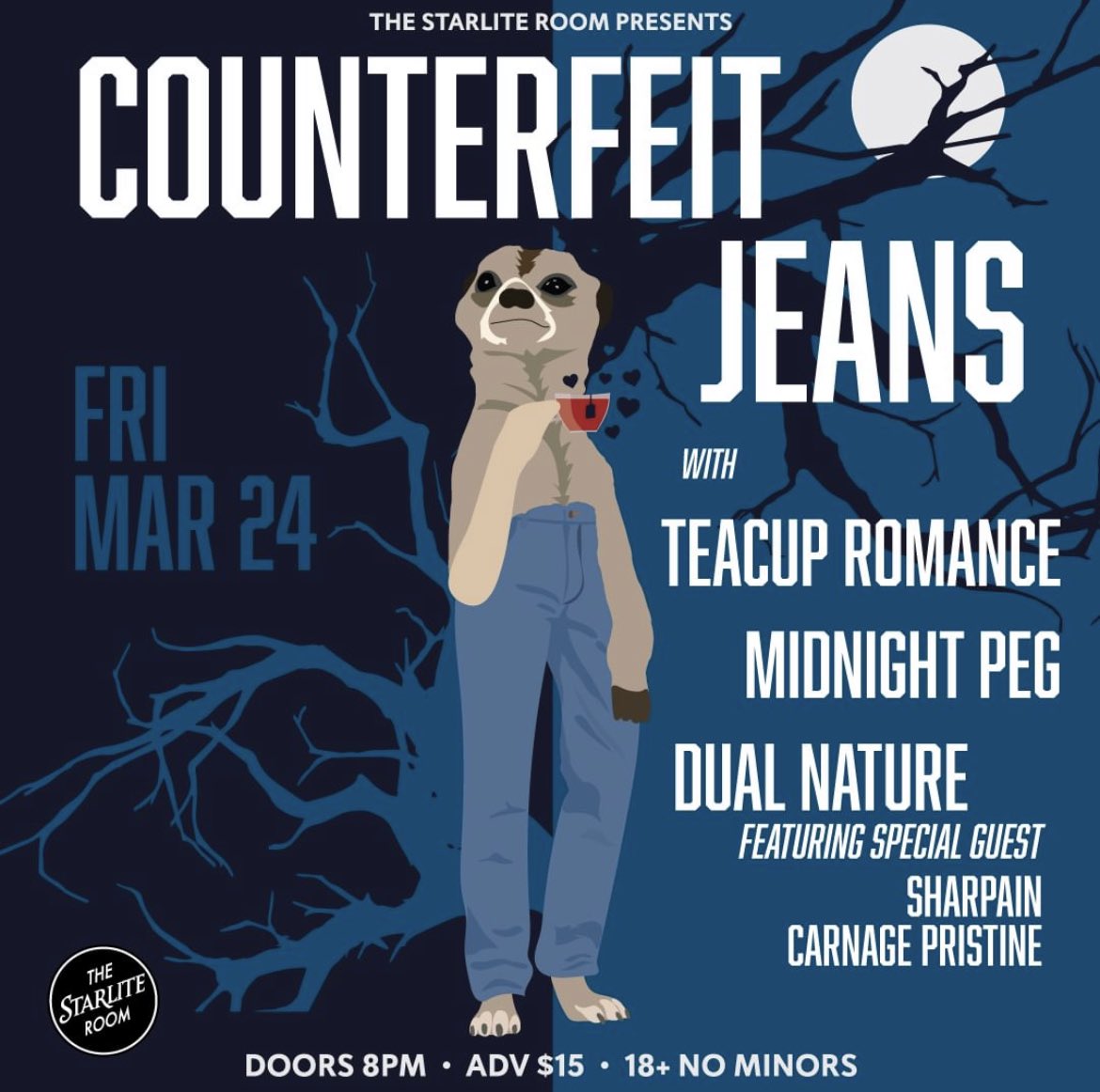 EDMONTON! It's been a million years, but we're pumped to get back at it March 24 <a href="/starliteroom/">Starlite Room</a> temple with @teacupromancemusic @midnightpeg and @dualnature780 

This'll go 💥 Come hang out! 

Tix bit.ly/40cInjd

#yeg #yegpunk #yegmusic #yegdt