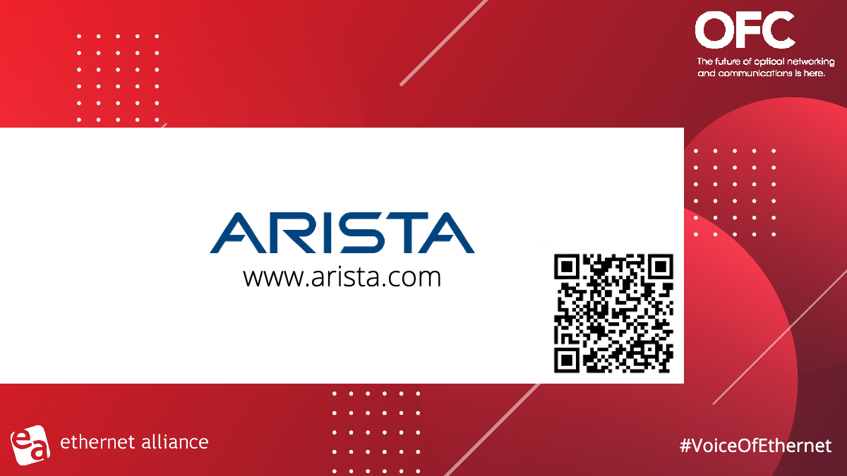 EthernetAllianc's tweet image. We&apos;re ending @ofcconference on a high note by introducing our final member company. We saved one of the best for last! Meet @AristaNetworks, a pioneer of software-driven #CloudNetworking solutions for #DataCenter #storage and #computing: arista.com #OFC23 #Ethernet
