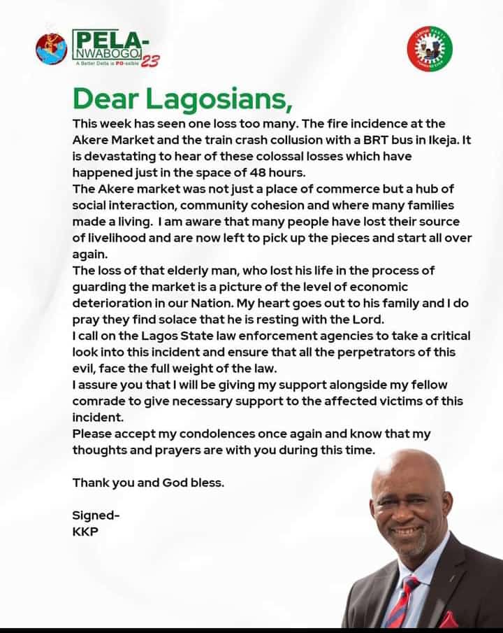 MENY_ng's tweet photo. The gubernatorial candidate of Labour Party in Delta State sympathised with the people of Lagos over the Train collusion and fire outbreak.

#nigerianpointer #ObiIsWinningEverywhere #ObiIsComing https://t.co/hn0N1VhDDW