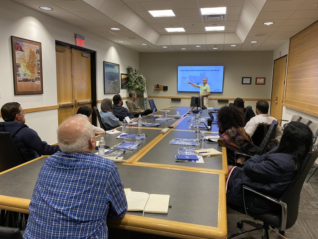 CAPArizona's tweet photo. CAP Senior Planning Analyst Orestes Morfin presented Thursday at CAP headquarters to a group of eight climate scientists and professionals from the Near East and North Africa through @GlobalTiesAZ. #ILVP https://t.co/3YPfDAMlsP