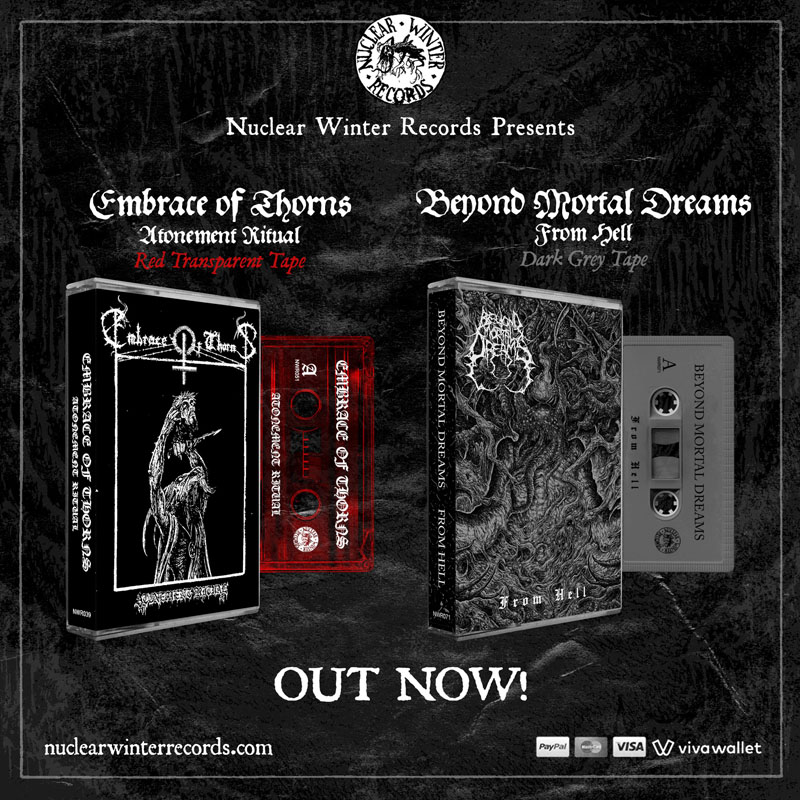 Beyond Mortal Dreams album FROM HELL, out now via Nuclear Winter Records. Limited to 150 copies, so get in quick! Follow the link below to get your copy!

nuclearwinterrecords.com/product/beyond…

#beyondmortaldreams
#deathmetal #deathmetaltapes #bestialblackdeath #nuclearwinterrecords