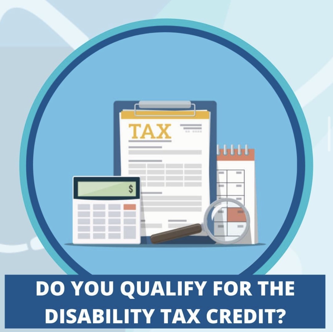 DirectHealthCA's tweet image. If you or a loved one has a physical or mental impairment that is severe and lasts longer than 12 months, you may qualify for the Disability Tax Credit.

Want to find out more information?
Call us at 403-973-3188

#tax #taxcredit #health #healthcare #wellness #rn #np #nurse #yyc