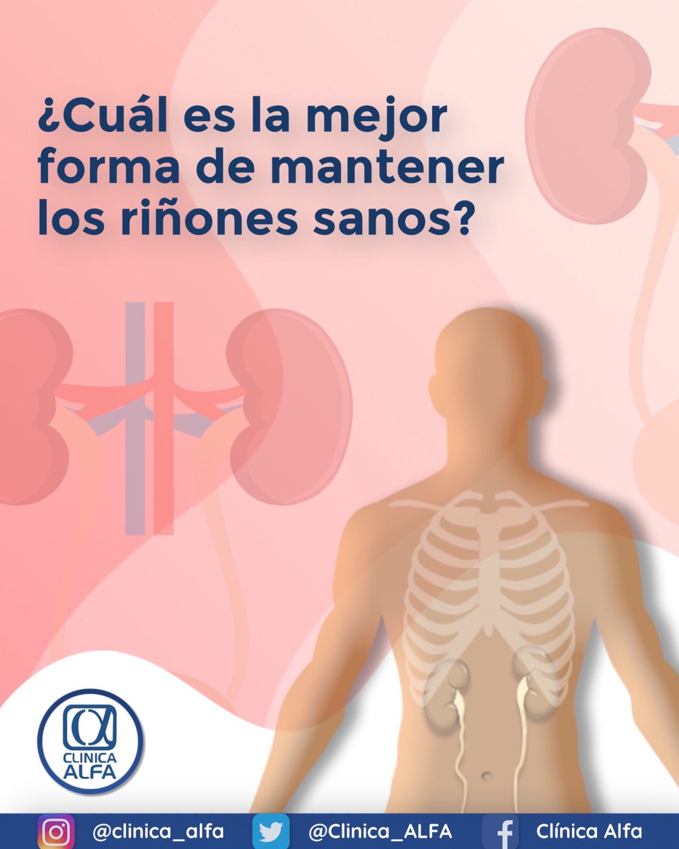 Tener #EnfermedadRenal aumenta las probabilidades de presentar #EnfermedadesCardíacas, #AtaquesAlCorazón y #AccidentesCerebrovasculares.

¿Cuál es la mejor forma de mantener los riñones sanos?

▫️ Manteniendo la #PresiónArterial por debajo de 140/90 y el #Colesterol dentro de