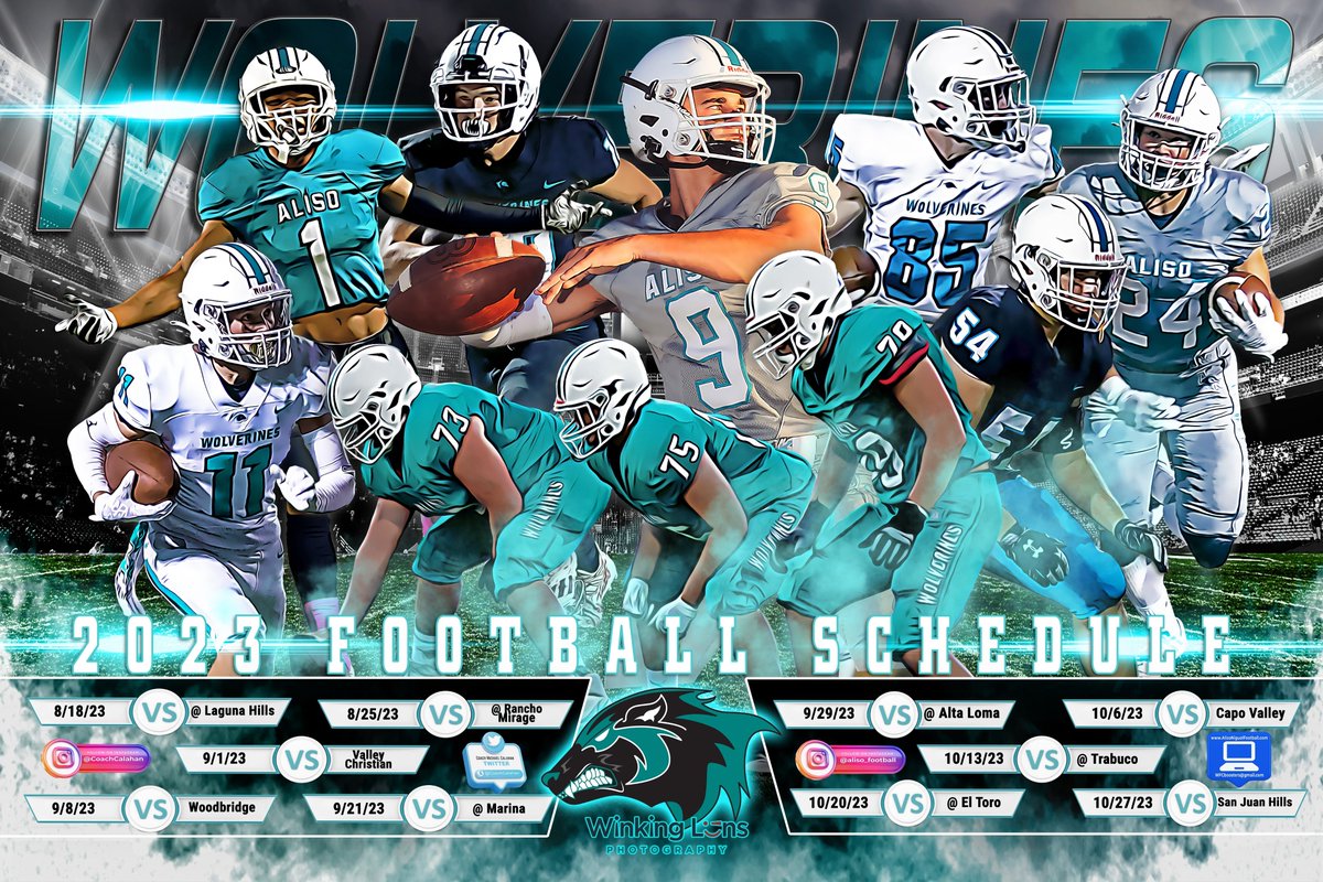 ANHS Wolverine Football (@aliso_football) on Twitter photo 🚨🚨 2023 SCHEDULE RELEASE 🚨🚨
Mark your calendars and get ready to pack the DEN this Fall. #ALLIN <a href="/ocvarsity/">ocvarsity</a> <a href="/alisoathletics/">Aliso Athletics</a> <a href="/mikehuntley63/">Michael Huntley</a> <a href="/SteveFryer/">Steve Fryer</a> <a href="/MAlvarez02/">Manny Alvarez</a> <a href="/DavidDelgado_OC/">David Delgado🇪🇨</a> <a href="/coachcalahan/">Coach Michael Calahan</a> 🚨🚨 2023 SCHEDULE RELEASE 🚨🚨
Mark your calendars and get ready to pack the DEN this Fall. #ALLIN <a href="/ocvarsity/">ocvarsity</a> <a href="/alisoathletics/">Aliso Athletics</a> <a href="/mikehuntley63/">Michael Huntley</a> <a href="/SteveFryer/">Steve Fryer</a> <a href="/MAlvarez02/">Manny Alvarez</a> <a href="/DavidDelgado_OC/">David Delgado🇪🇨</a> <a href="/coachcalahan/">Coach Michael Calahan</a>