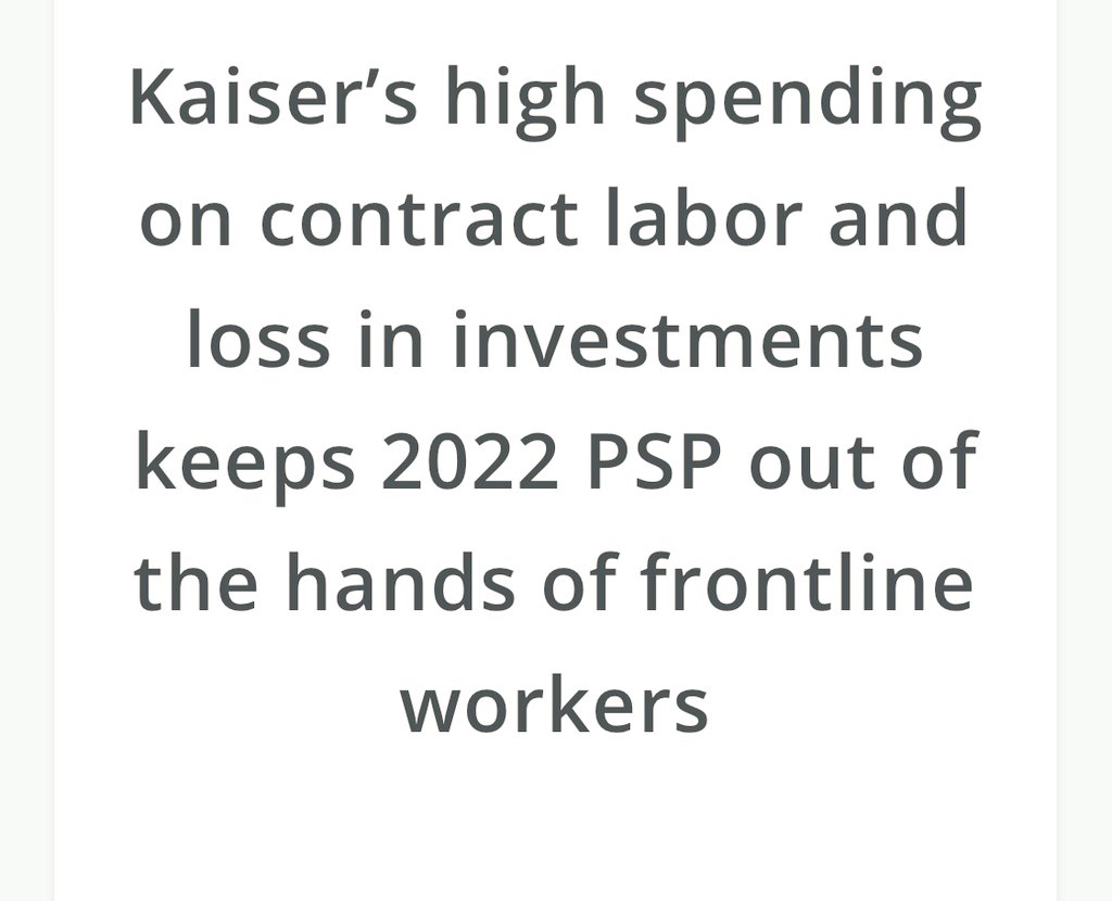 opeiu_l's tweet photo. Kaiser announced 4.5 billion loss in operating revenue &amp; a 3.2 billion loss from investments. KP STILL has tens of billions in liquid assets,because of KP's misplaced fiscal priorities &amp; investment losses, Union members will not receive a Performance Sharing Program payout. https://t.co/ALnrtj0wFB
