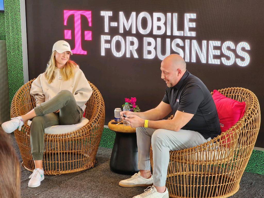 Great day with @TMobile golf ambassador @NellyKorda in the @TMobileBusiness suite @THEPLAYERSChamp