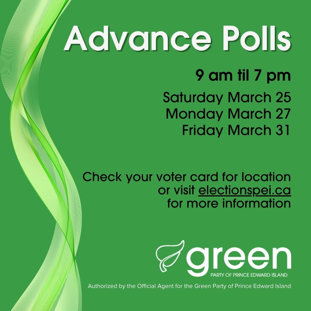 Advance polls! Check your voter card for location - or visit <a href="/ElectionsPEI/">Elections PEI</a> for more information. Don't forget your ID 👀#peipoli #pei