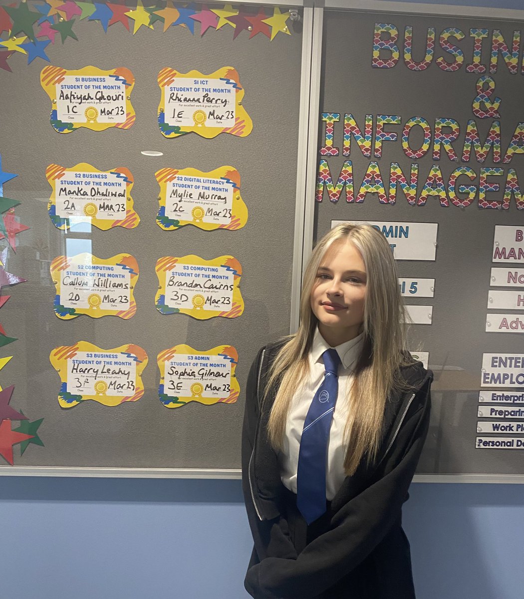 Congratulations to Rihanna of 1E (1.7) and Sophie of S3E for achieving Pupil of the Month for March. This was achieved by showing excellent “Ambition” from our school values with outstanding work throughout the month ⭐️ ⭐️ @BoclairAcademy <a href="/BoclairBusiness/">BoclairBusiness</a>