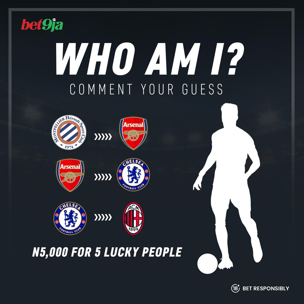 Bet9jaOfficial's tweet photo. Who am I? 🧐

Reply with the correct answer and your user ID 💬

From the responses in the comment section, 5 people will be randomly selected and rewarded with N5,000 in bonus funds. 💰

#Bet9jaPromo https://t.co/OUmwJb1cBl