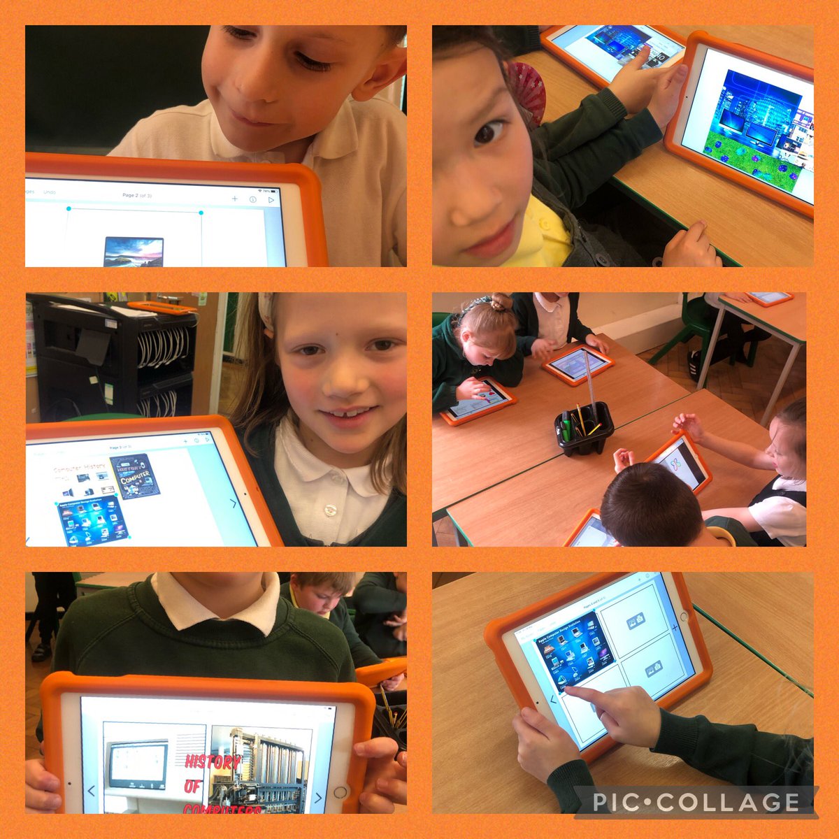 BellfieldPS's tweet photo. Year 2 have been learning all about the history of computers in computing, and they have created their own front cover and first page of a booklet explaining all about computers! #BellfieldComputing https://t.co/66pukY764K