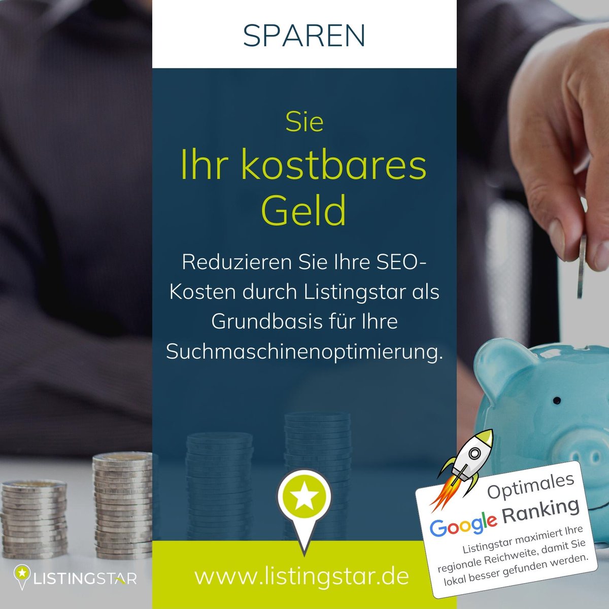 Reduzieren Sie Ihre SEO-Kosten durch Listingstar als Grundbasis für Ihre Suchmaschinenoptimierung. Listingstar übernimmt die lokale SEO für Sie.

#localseo #seo #sparen #localmarketing #bewertungsmanagement #suchmaschinenoptimierung #sichtbarkeit #businesslisting #listingstar