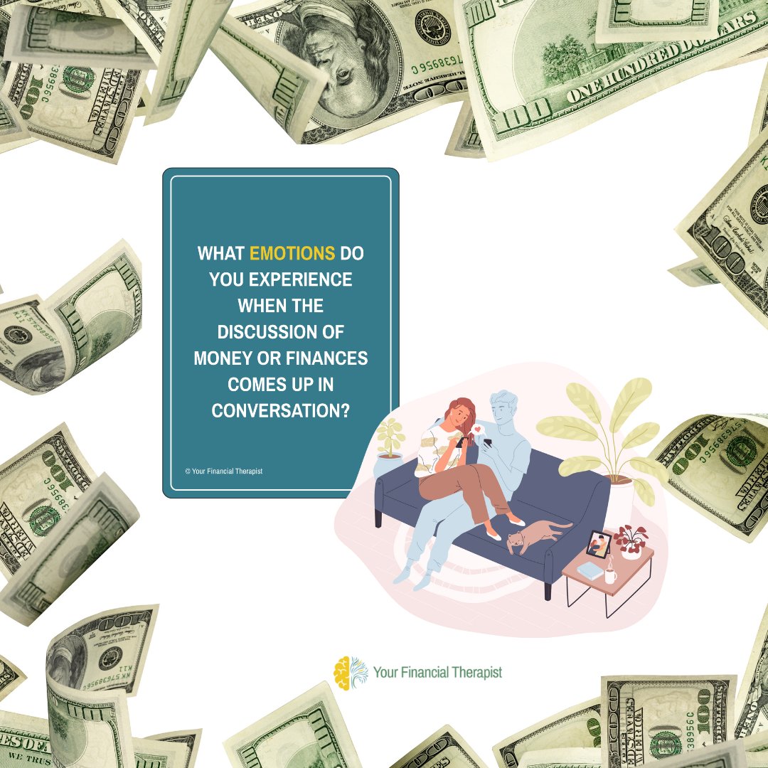 Your partner breaks out with a conversation about going away for a few nights in a fancy hotel. 

What emotion shows up when it's time to talk about how it will be paid for?

#couplegoals #yourfinancialtherapist #financialtherapy #money #womenshistorymonth #conversationcards