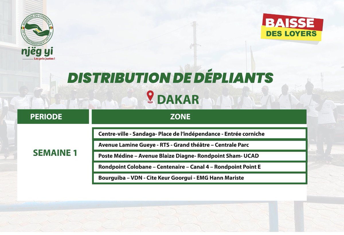 mincom_sn's tweet photo. Distribution de dépliants : les équipes du Ministère du Commerce, de la Consommation et des Petites et Moyennes Entreprises sur le terrain pour informer les citoyens sur les mesures de baisse des  loyers.

#commercesn
#luttecontrelaviechère
#baisseduloyer
#Sénégal https://t.co/uC3lPJoau4