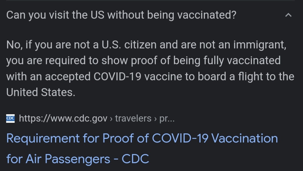 So let me get this straight, I cannot go and visit my friends in America because I haven't been vaccinated for covid, yet millions of unvaccinated illegal immigrants can cross the border in to America and that's ok? Its disgusting 😡