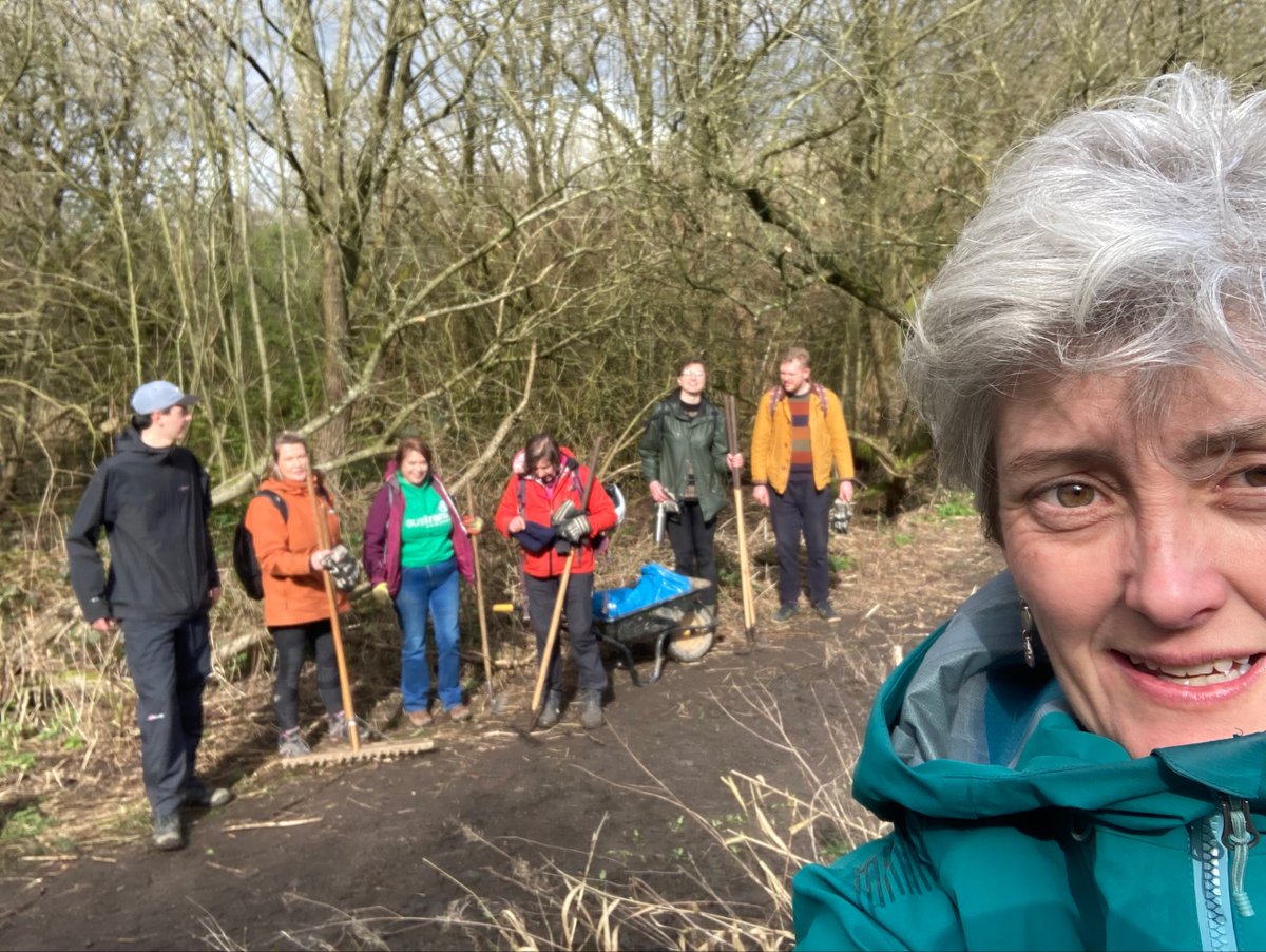 SustransNorth's tweet photo. #HappyFriday from the Sustrans North team!

Some of us were out making the most of our volunteer day with @Lancswildlife this week at Wigan Flashes. 

DYK the ‘flashes’ are lakes formed from mining subsidence? They make a great habitat + it was a beautiful place to spend our day! https://t.co/HX0e03tz0g