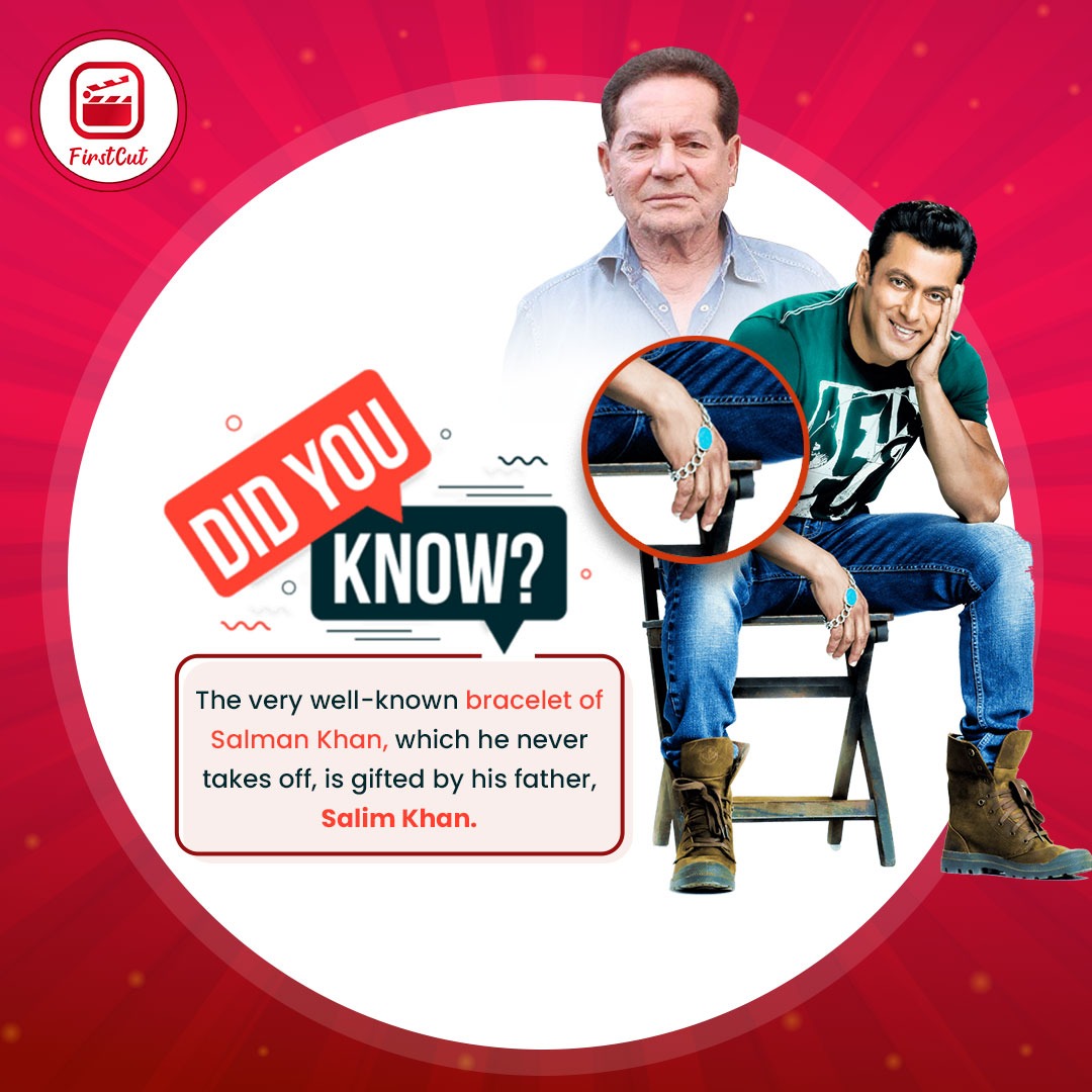 FirstCutWorld's tweet photo. Did you know this fact about Salman Khan and his famous bracelet?
#salmankhan #actor #bollywoodnews #FirstCut #firstcutworld #onlineauditionapp https://t.co/yhOm3dYae4