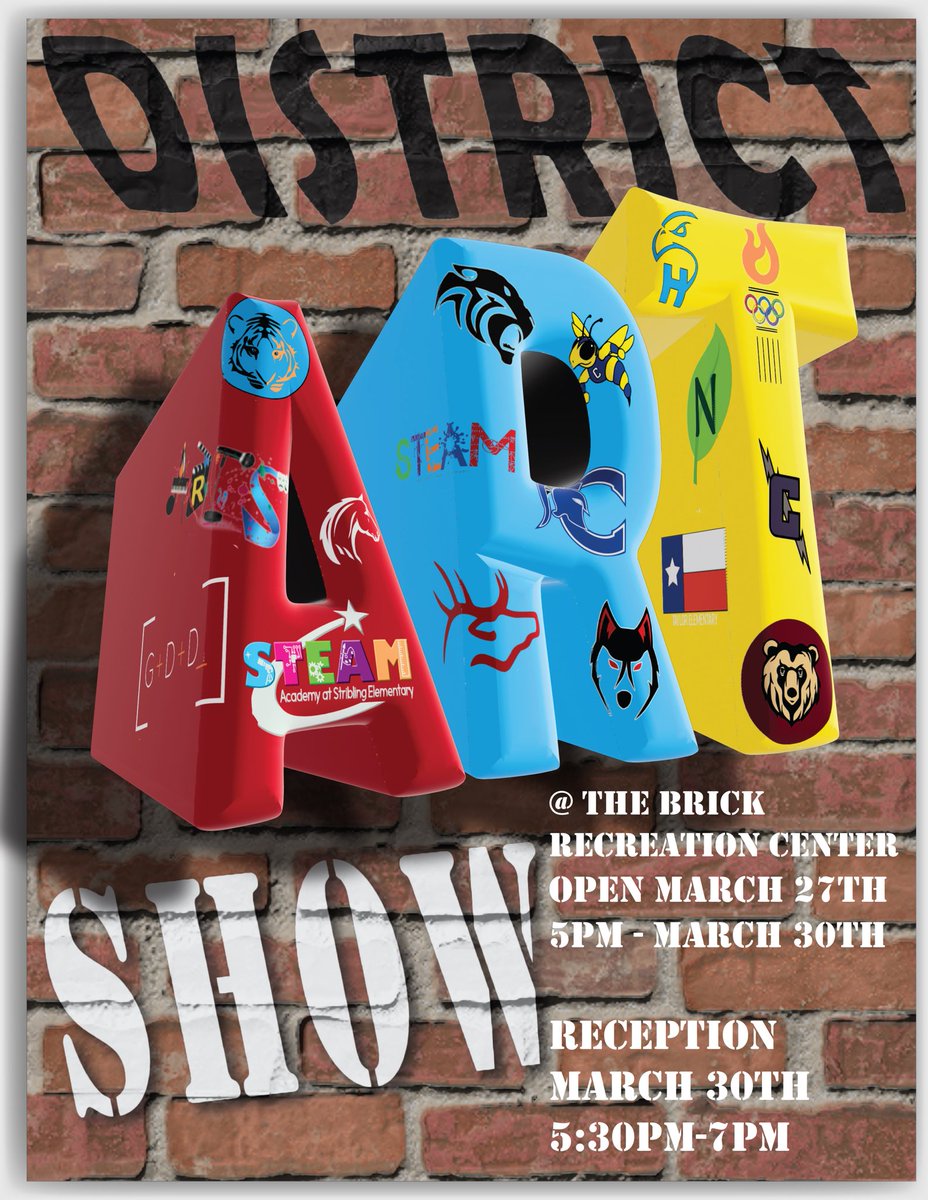 spARTanscreate's tweet photo. Save the date!  The BISD Art Show K-12 is next week at the BRICK. Please  stop by and check out what our talented students are achieving through a process of critical thinking, creativity, &amp; design. @CHSSpartans @BISD_FineArts #itstartsinthearts #txarted @ILoveBISD @BurlesonISD https://t.co/G489OCL7qM