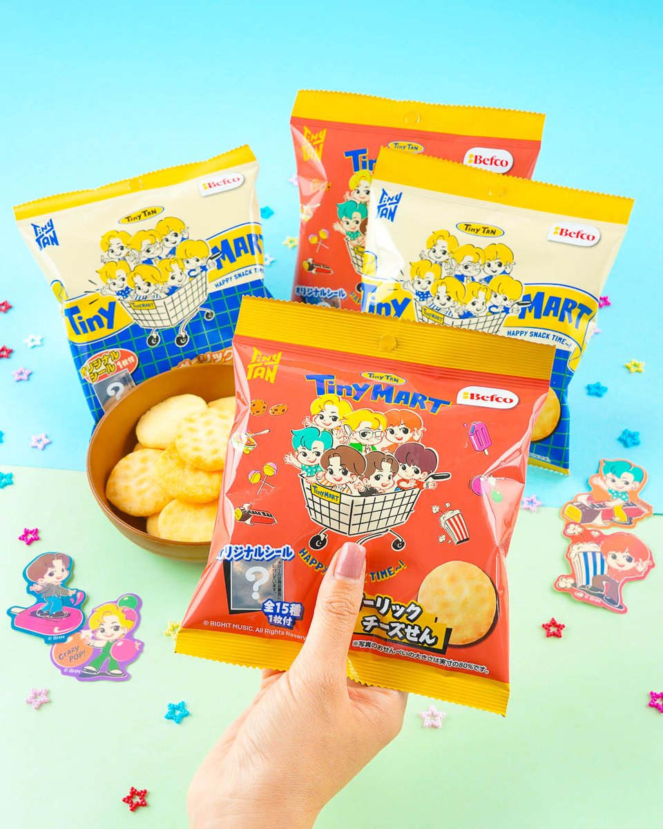 JapanCandyBox's tweet photo. 👀 SNEAK PEEK! 👀 TinyTAN are animated mini-character versions of the K-pop superband BTS! 🌸 Enjoy these garlic and cheese-flavored rice crackers with the ARMY! 🌸 Sign up now to get yours in next month's box!

#japancandybox #tinytan #BTS #BTSArmy #BTSSnacks #tinytansnacks https://t.co/z2Vd6hkCGL