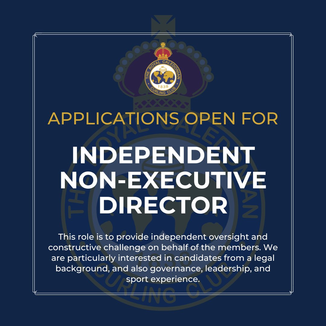 scottishcurling's tweet photo. 📌 Applications are still open for an Independent Non-Executive Director position on the RCCC/Scottish Curling Board. This role is for a term of three years and would commence from May 2023.

More ▶️ https://t.co/1TgUMeH4V5 https://t.co/GbE6xIOHSN