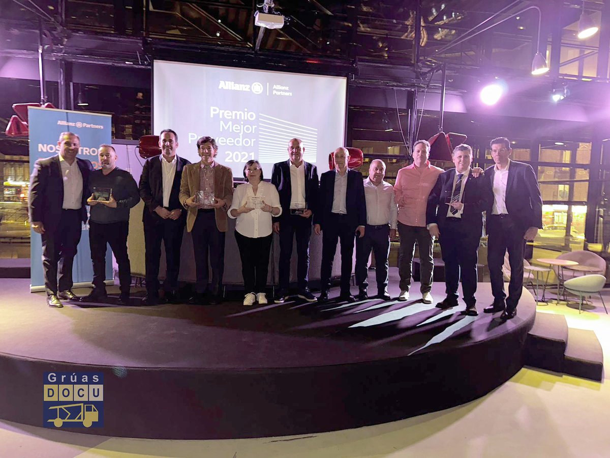Grupo Docu (@grupodocu) on Twitter photo Grúas DOCU ha sido galardonada con uno de los premios a mejor proveedor de <a href="/AllianzPartners/">Allianz Partners</a> España de 2021.
Agradecer a todo el equipo humano de Grúas DOCU su incansable trabajo, sin ellos no hubiera sido posible, GRACIAS.
¡Seguimos! 💪
#GrupoDOCU #GruasDOCU #MejorProveedor Grúas DOCU ha sido galardonada con uno de los premios a mejor proveedor de <a href="/AllianzPartners/">Allianz Partners</a> España de 2021.
Agradecer a todo el equipo humano de Grúas DOCU su incansable trabajo, sin ellos no hubiera sido posible, GRACIAS.
¡Seguimos! 💪
#GrupoDOCU #GruasDOCU #MejorProveedor