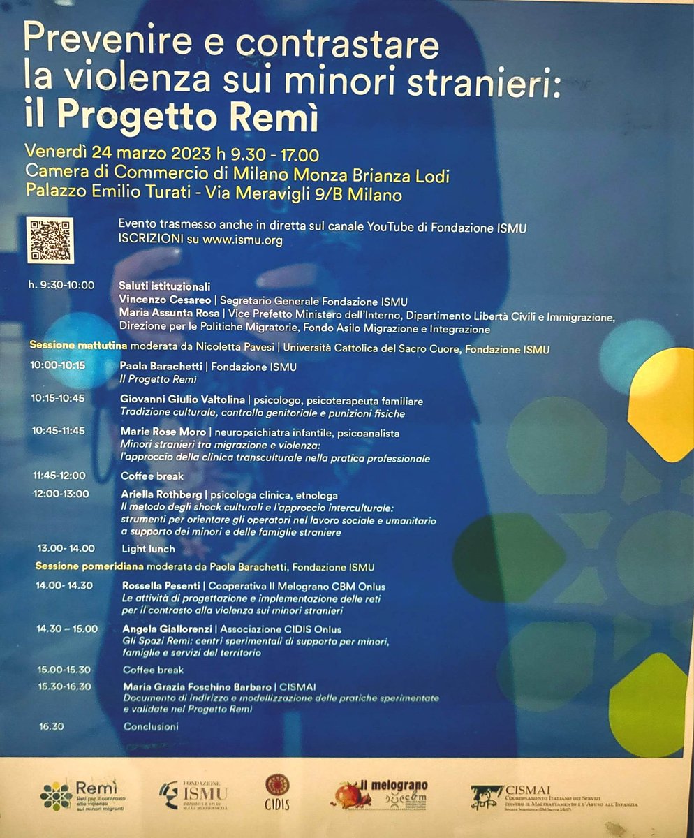 ginugiola's tweet photo. Esperti progetto #Remì #Ismu ⤵️
violenza su #minori #migranti
piaga sociale che colpisce bimbi e adolescenti 
tutte etnie culture classi sociali livelli istruzione
conseguenze drammatiche su #crescita #futuro
#prevenzione #MSNA
@anniversaritaly 
@VivMilano @Viminale @AvvCanu https://t.co/Cs5HYpl0RQ