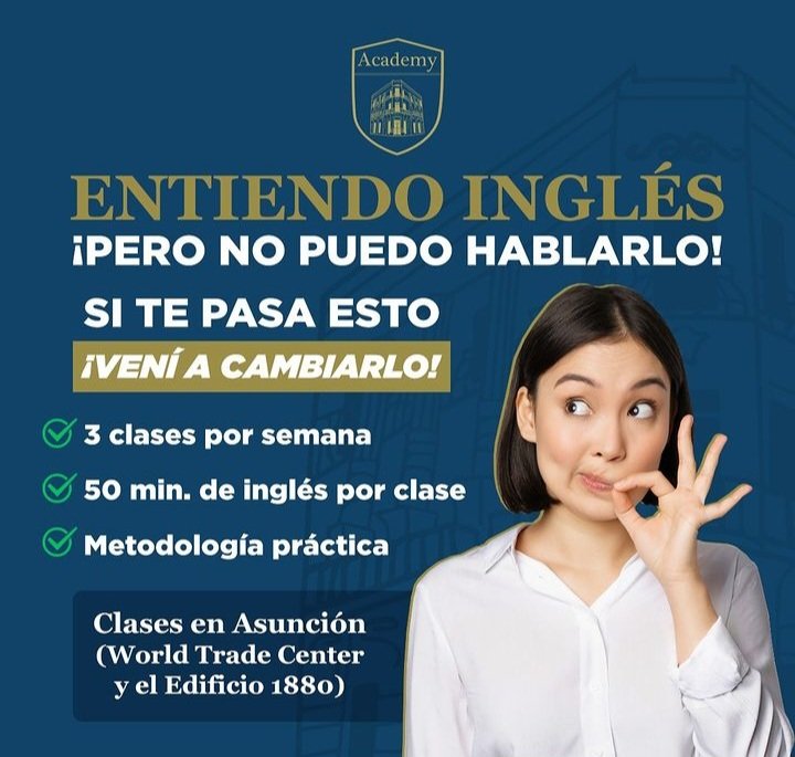 Pedí hoy unas clases demo sin costo al 📲 0971 323 000 / bit.ly/Academy_py
#Academy #Ingles #MetodoCallan #AcademiaDeIngles #InglesParaguay #Asuncion #Paraguay