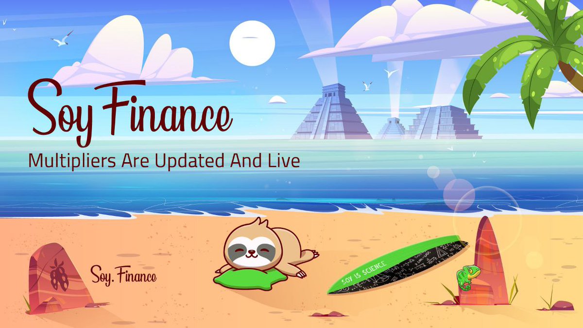 TheRealSloFi's tweet photo. 🌱 #SoyFinance announces the release of SOY Farms Multipliers Adjustment #07
Starting today, March 24th at 12 PM (noon) UTC, the new multipliers take effect for all #SoyToken #YieldFarming. Don't miss this exciting opportunity! 🗓
Read details here
➡️ https://t.co/QLy46016uh https://t.co/vRZTnYwYBm