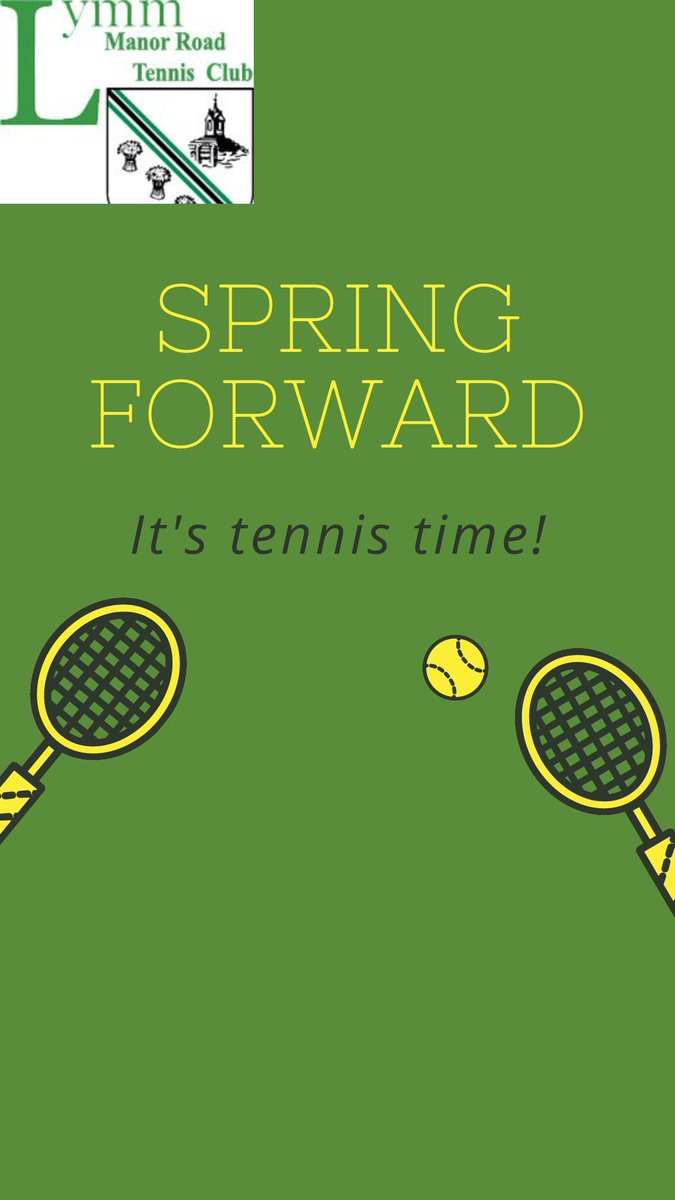 Clocks go forward this weekend - which can only mean one thing...

We are 𝐨𝐧𝐞 𝐡𝐨𝐮𝐫 closer to the start of tennis season on April 1st! 

(please be kind to us, weather gods 🙏)

🎾See below for our Membership packages:
clubspark.lta.org.uk/ManorRoadTen..… #SpringForward #Lymm #Cheshire