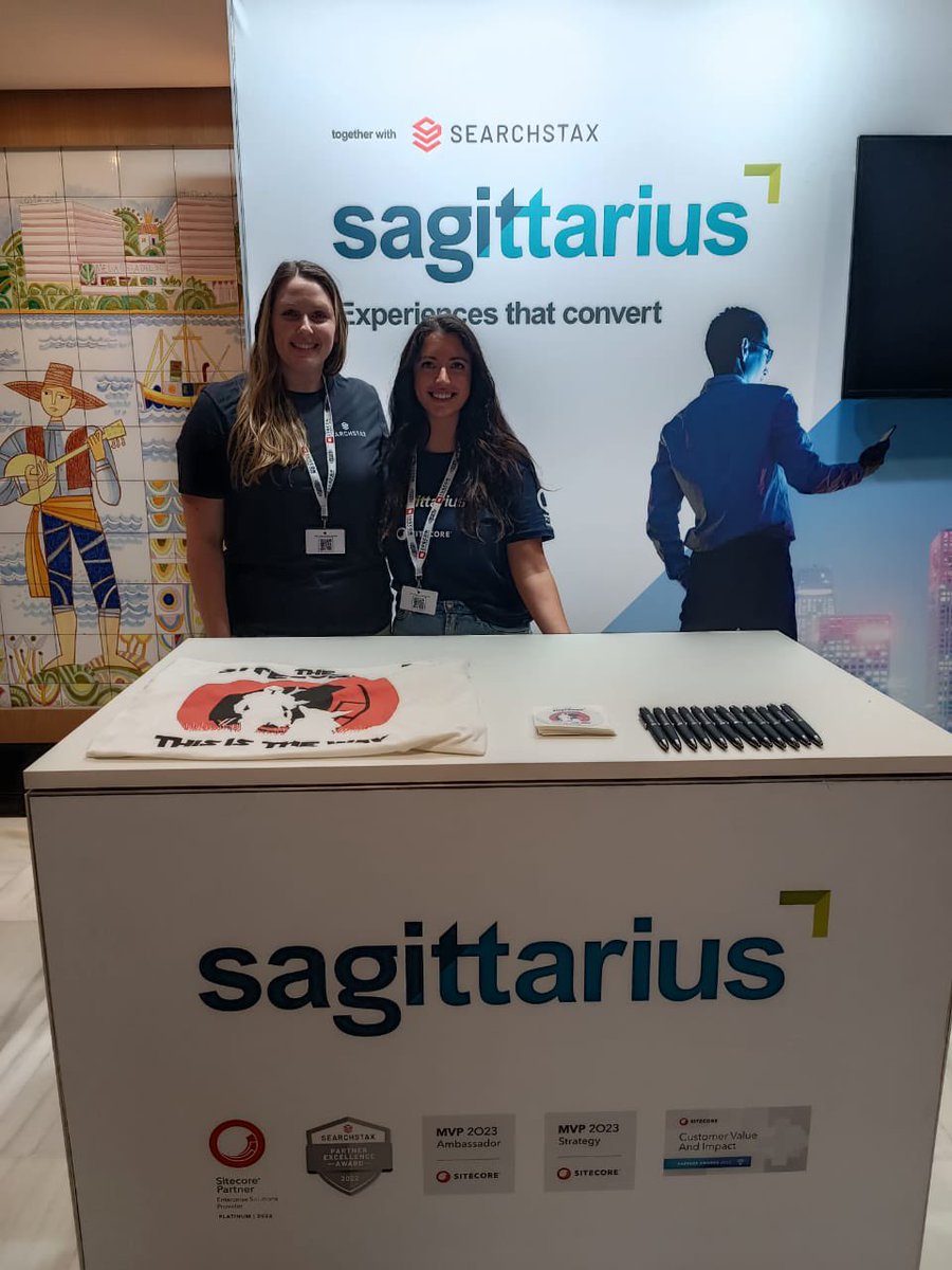 Sitecore's tweet photo. #SUGCON would not be possible without our sponsors!💪 Thank you @SagittariusMktg @vercel @RoiupES for bringing the 🔥 to Málaga! Have you already visited their booths to say hello? Do IT, Do IT 🙌 #WeAreSitecore #SitecoreCommunity #SitecorePartner @SUGCONF https://t.co/FUw8vI4q8m